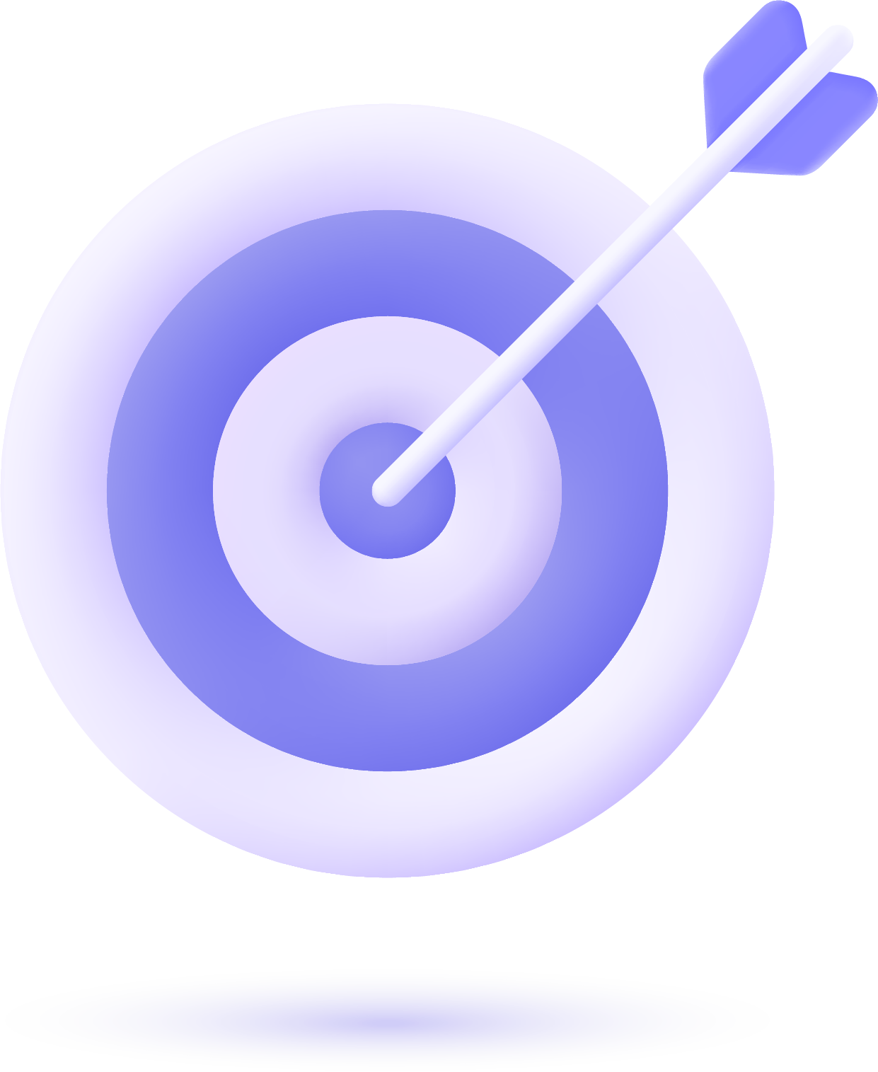 An arrow is positioned at the center of a circular target, symbolizing precision and focus.